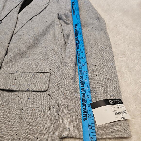 JF x Jason Bolden Unisex Gray Multi Wool Blend Oversize Long Coat L - Picture 4 of 10